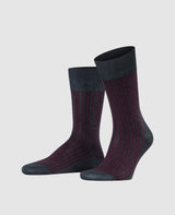 FALKE Oxford Stripe Men's Socks - anthracite mel.