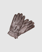 Gloves with zipper - Dark brown