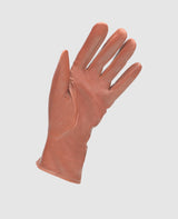 Gloves with snap fastener - Reddish brown