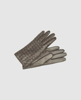 Gloves with quilting - Dark brown
