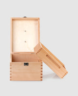 Shoe polishing box with two levels.