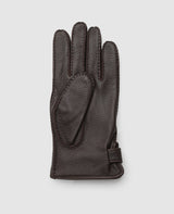 Deer leather gloves - Dark brown