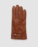 Gloves with snap fastener - Light brown