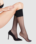 FALKE Pure Matt 20 DEN Women's Knee-High Socks - black