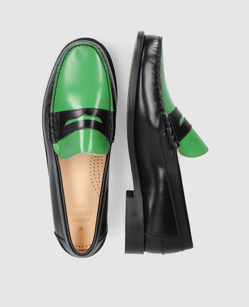 Penny Loafer in Schwarz/Grün - Schwarz/Grün