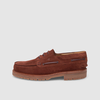 Goodyear welted men's shoes with stitched frames.