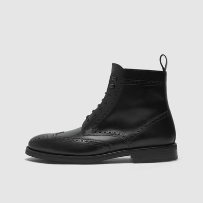 Black leather riding boots