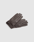 Deer leather gloves - Dark brown