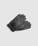 Gloves with check pattern - Black