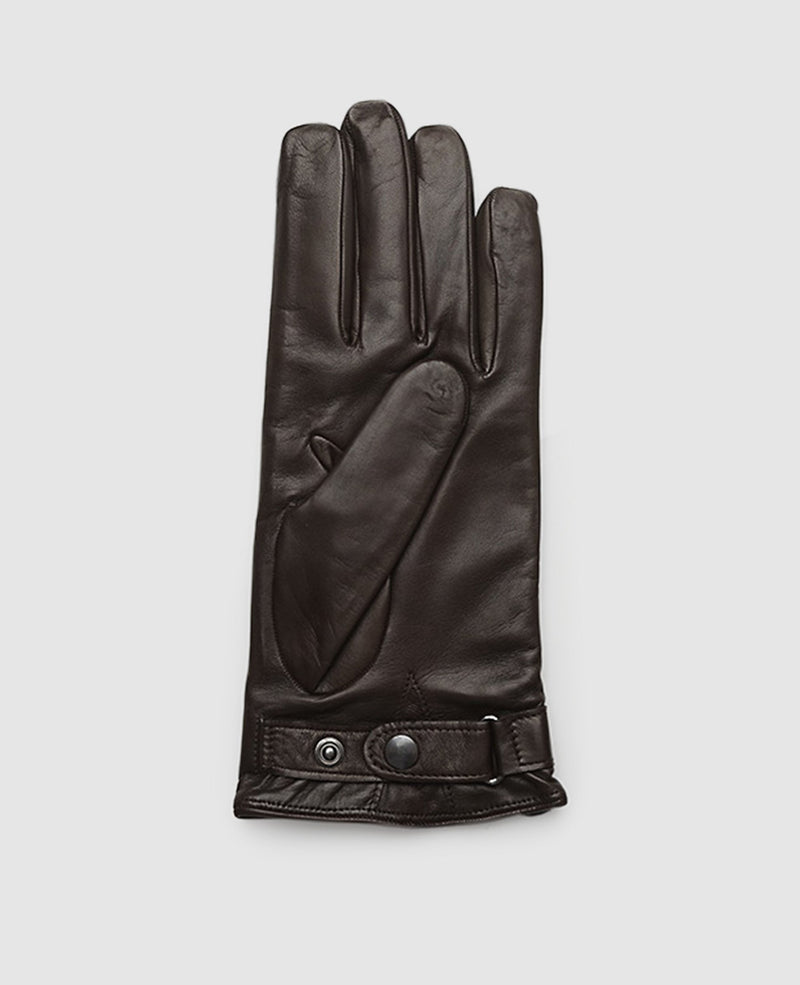 Gloves with decorative seam - Dark brown