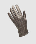 Men's gloves with quilting - Dark brown