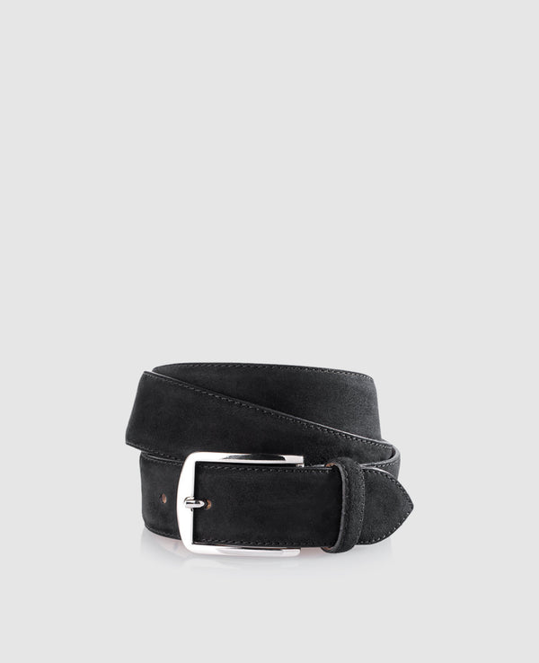 Men’s suede belt in black - Black